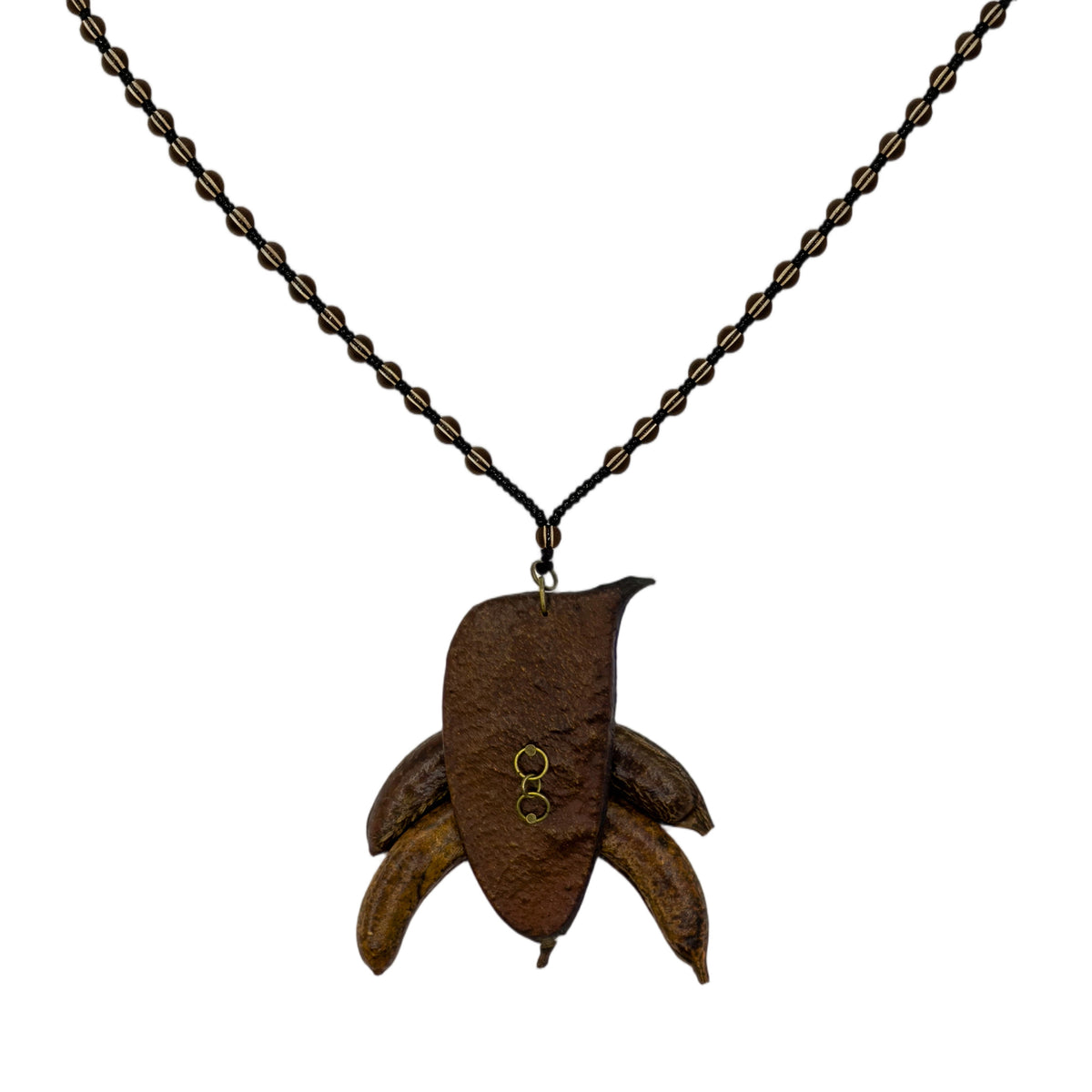 Handcrafted Botanical Necklace – Natural Sappanwood Pod & Chinese Honeylocust Fruit Pendant, Eastern Forest Energy Talisman, Spiritual Gift