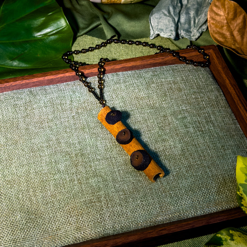 Handmade Herbal Necklace Cinnamon & Pummelo Peel Botanical Talisman Necklace The Eastern Alchemist
