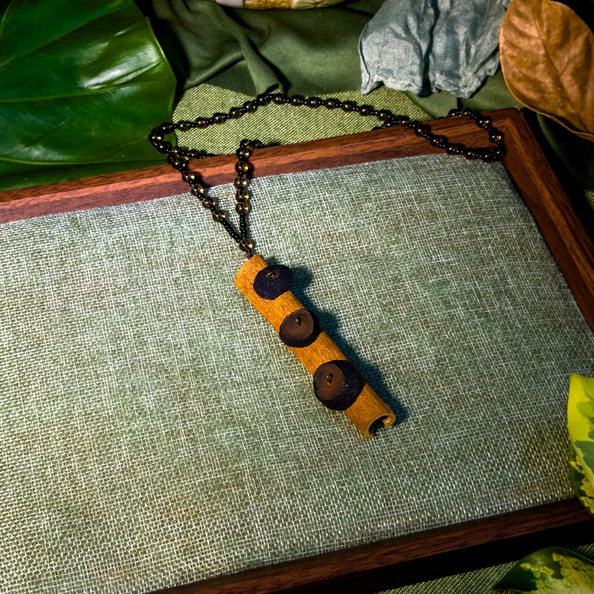 Handmade Herbal Necklace Cinnamon & Pummelo Peel Botanical Talisman Necklace The Eastern Alchemist