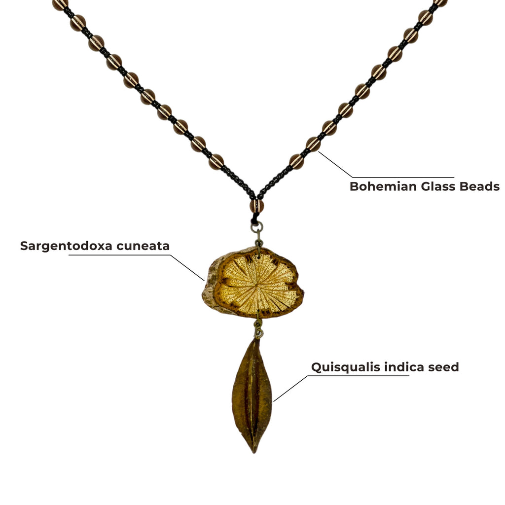 Nature-Inspired Botanical Pendant Necklace, Handmade Forest-Core Herbal Jewelry, Unique Woodsy Accessories Gifts for Women