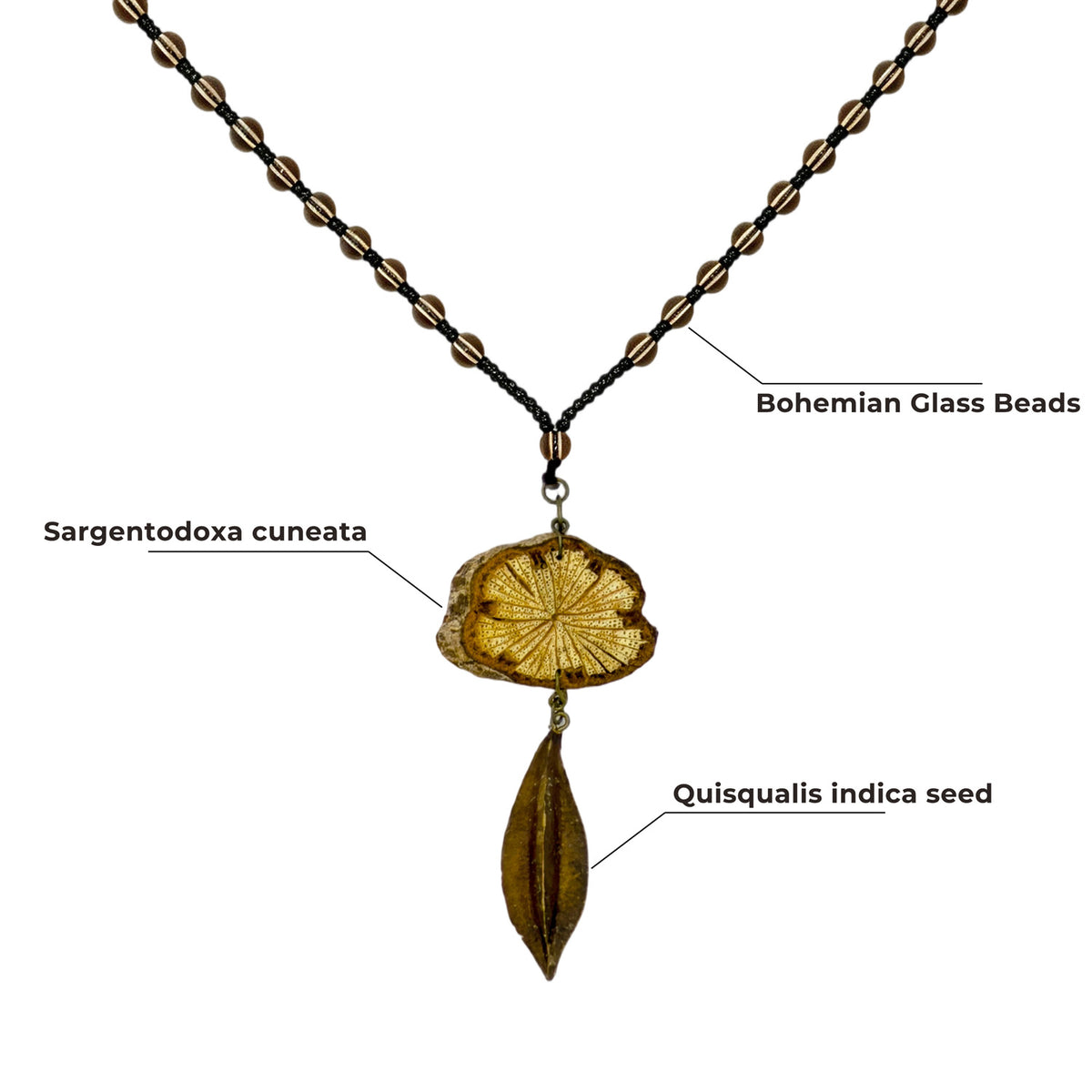 Nature-Inspired Botanical Pendant Necklace, Handmade Forest-Core Herbal Jewelry, Unique Woodsy Accessories Gifts for Women
